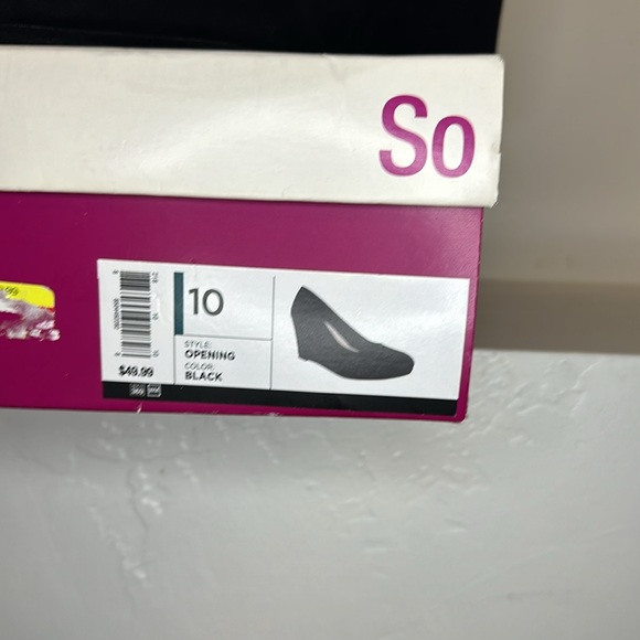 NIB SO Opening black memory foam wedge heels 10 - Picture 2 of 10